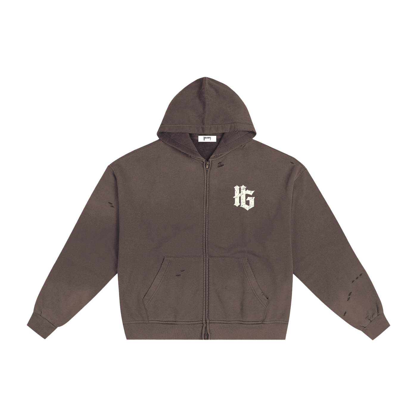 HOLYGHOST BONE MONOGRAM ZIP